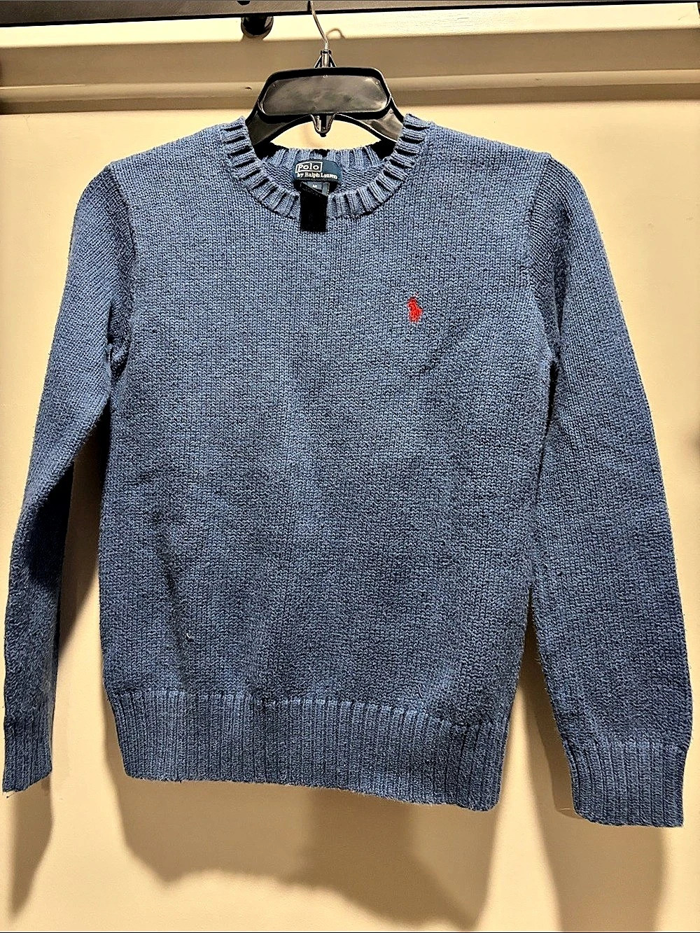 Polo by Ralph Lauren Cotton Crewneck Sweater in Blue Size Medium